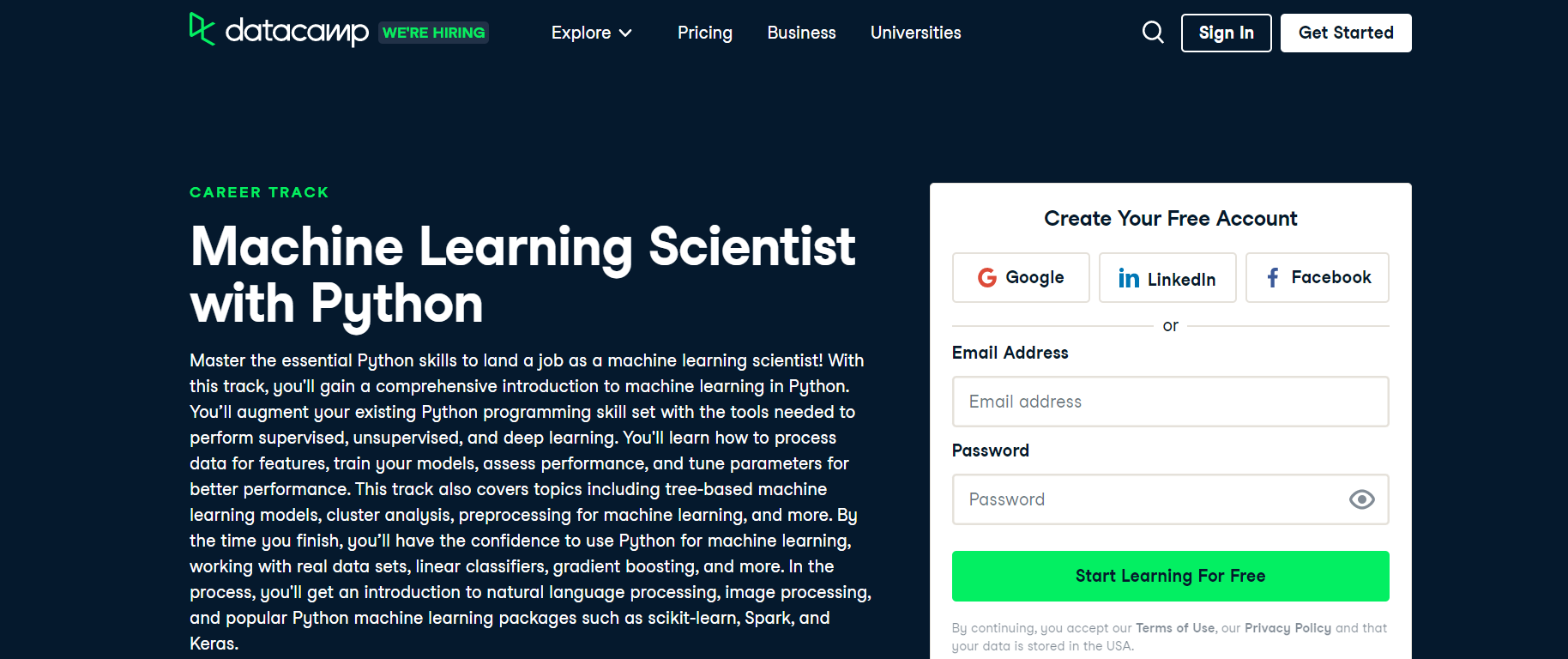 Machine Learning Scientist with Python