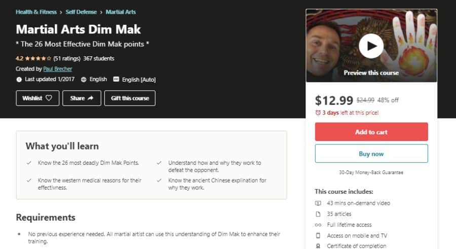 Martial Arts Dim Mak [Udemy]