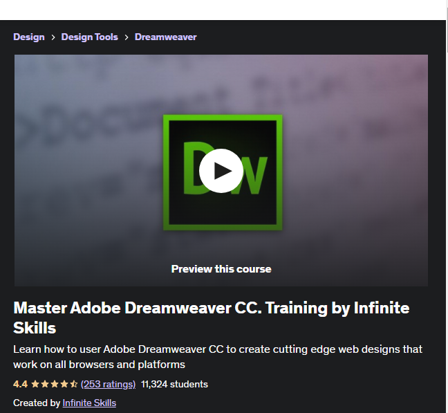 Master Adobe Dreamweaver CC. Training