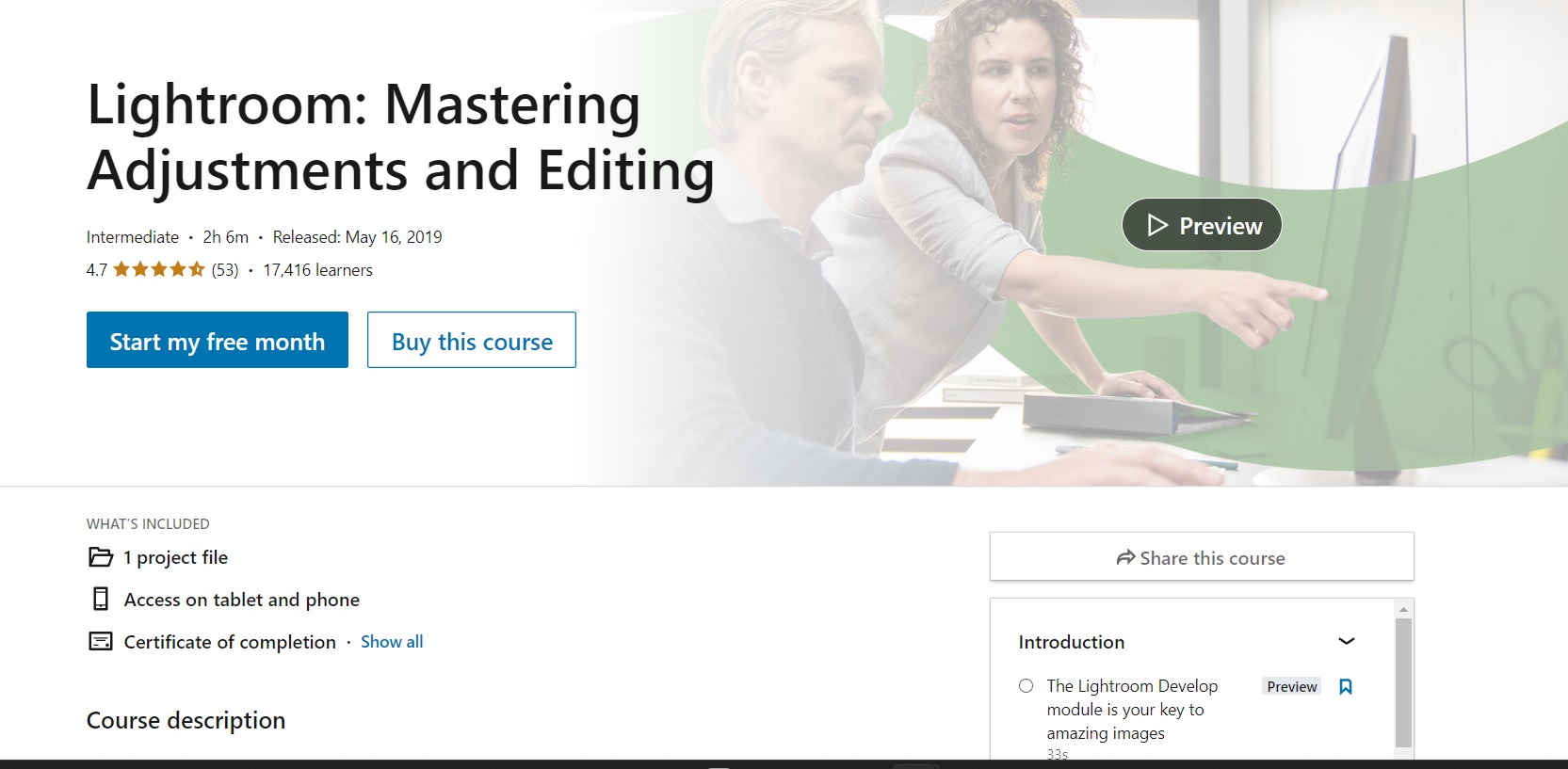 Mastering Adjustments And Editing On Lynda.com