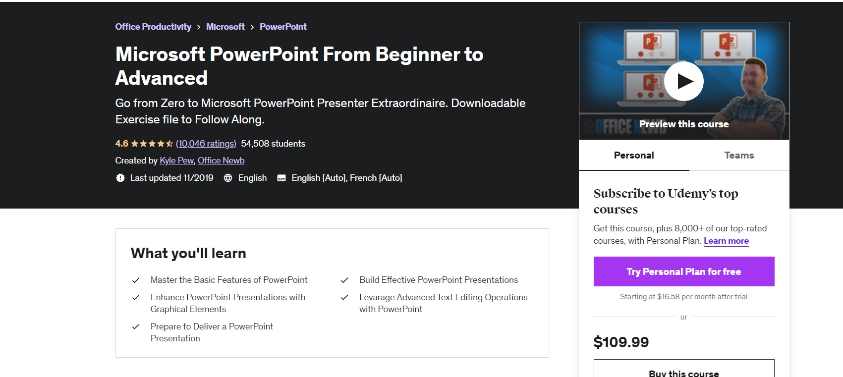 Microsoft PowerPoint For Beginner To Advanced