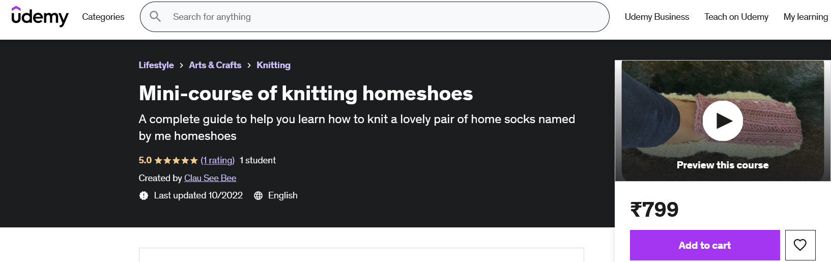 Mini-course on knitting home shoes