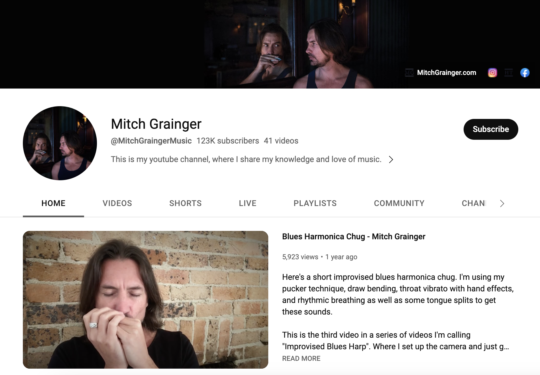 Mitch Grainger's YouTube Channel