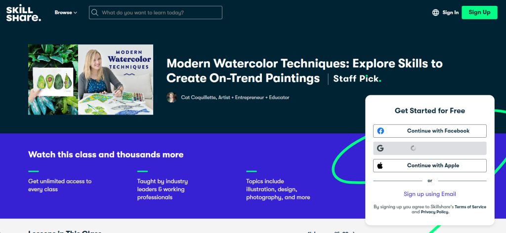 10 Free Online Watercolor Courses Classes The Fordham Ram   Modern Watercolor Techniques Explore Skills To Create On Trend Paintings 1024x472 