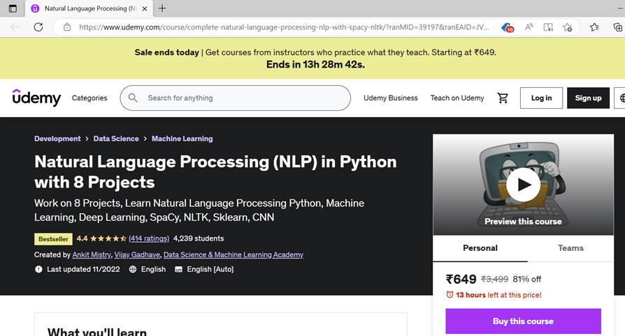 Natural Language Processing (NLP) in Python with 8 Projects