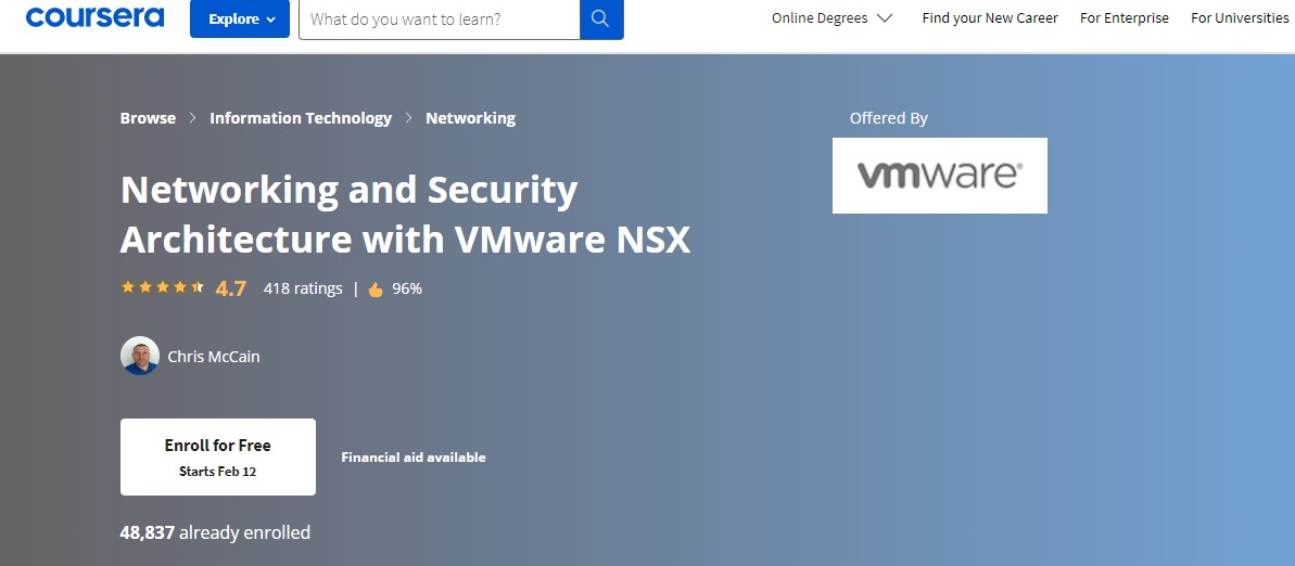 Networking and Security Architecture with VMware NS