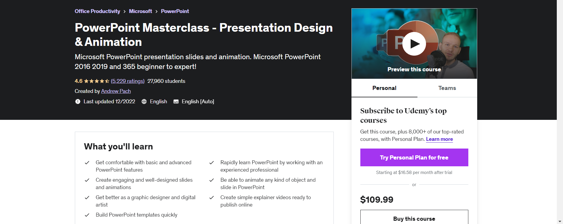 PowerPoint Masterclass- Presentation Design and Animation