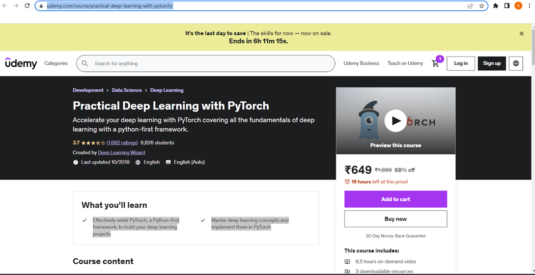 Practical Deep Learning with PyTorch