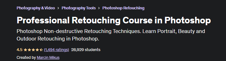 Professional Retouching Course in Photoshop