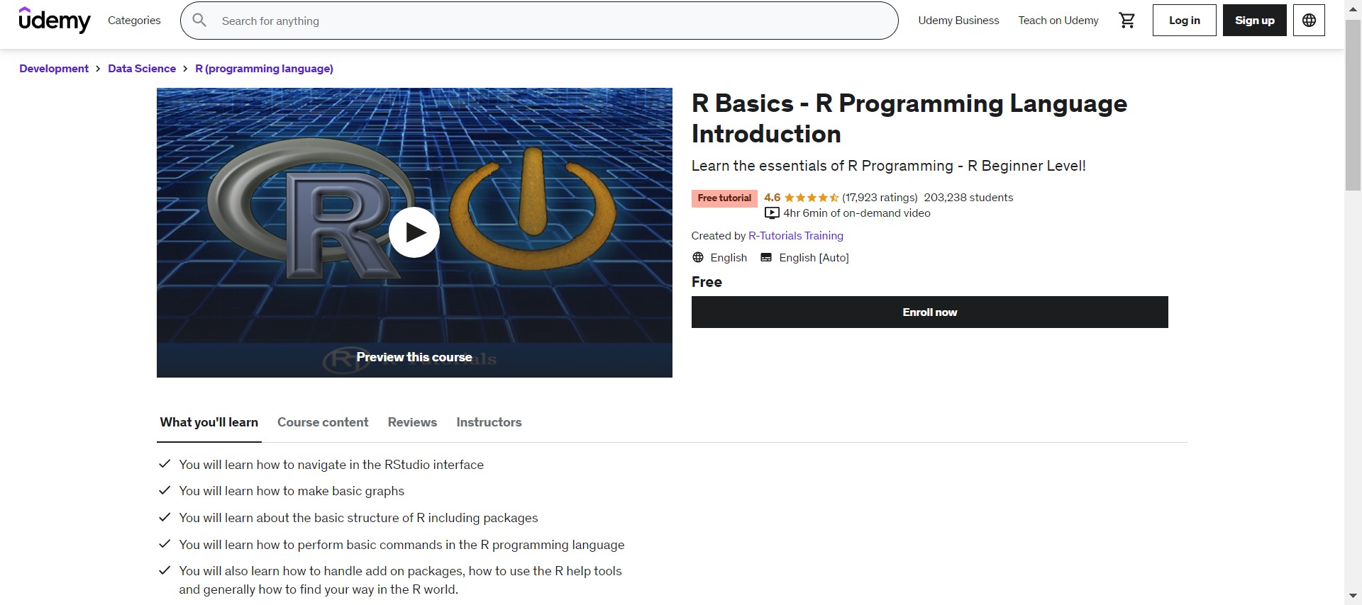 R Basics - Free Programming Language Introduction