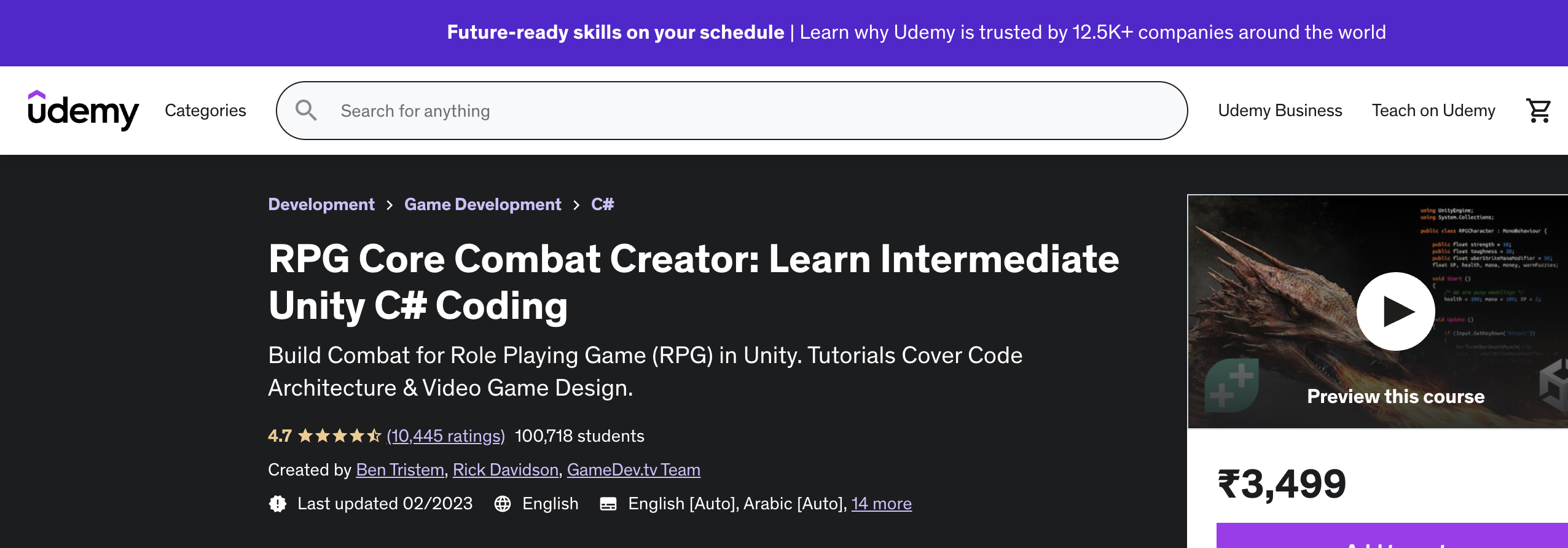 RPG Core Combat Creator – Learn Intermediate Unity C# Codin