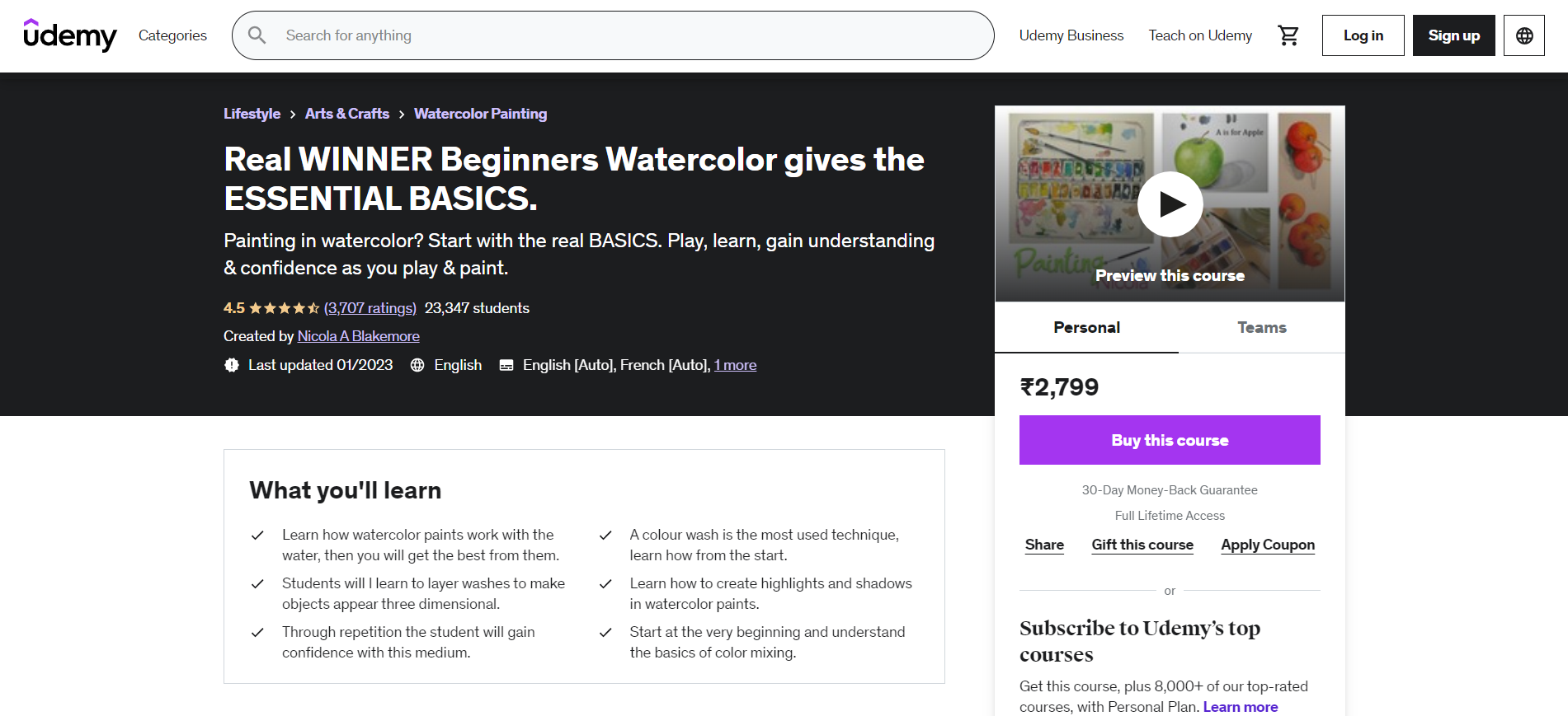 Real WINNER Beginners Watercolor gives the ESSENTIAL BASICS
