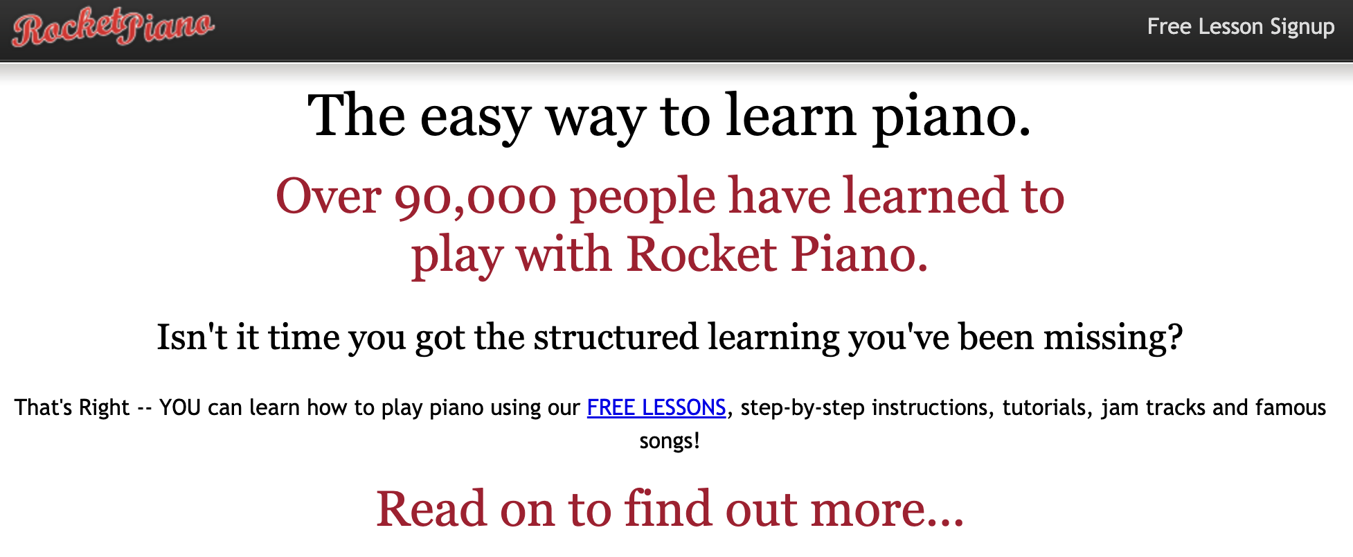 Rocket Piano Free Online Courses