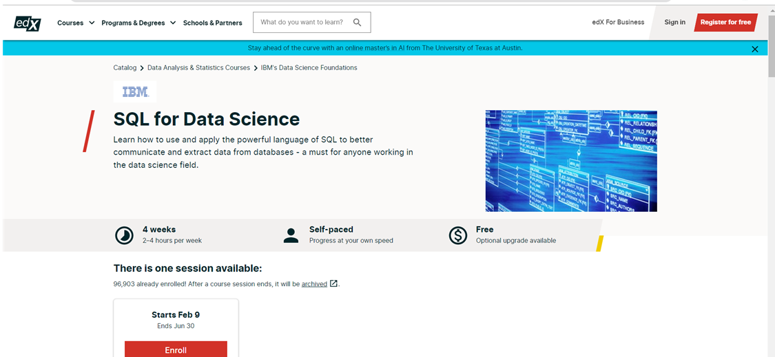 SQL for Data Science