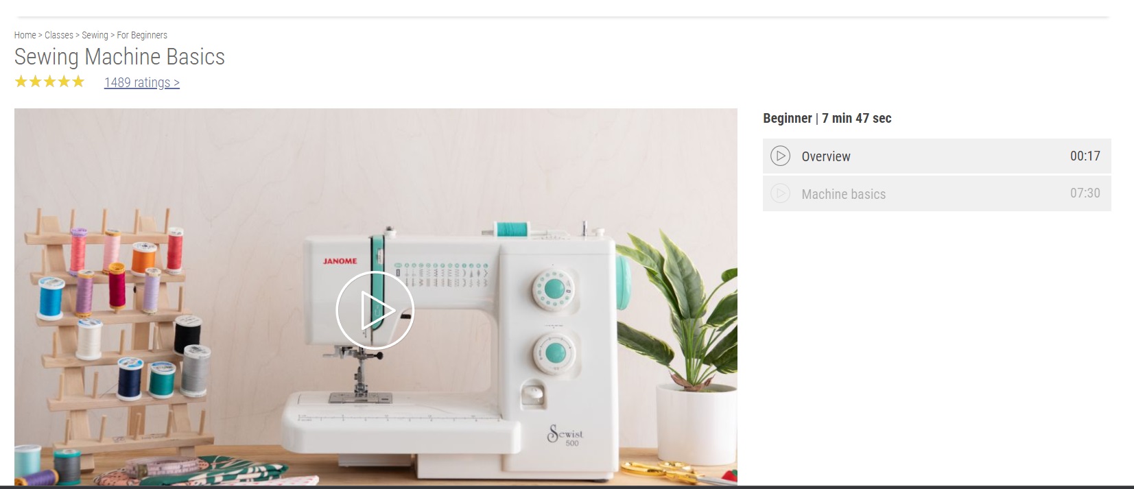 Sewing Machine Basics On CreativeBug