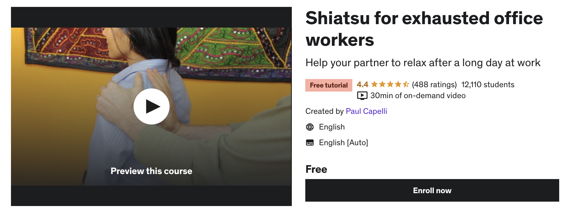 Shiatsu for exhausted Office Workers