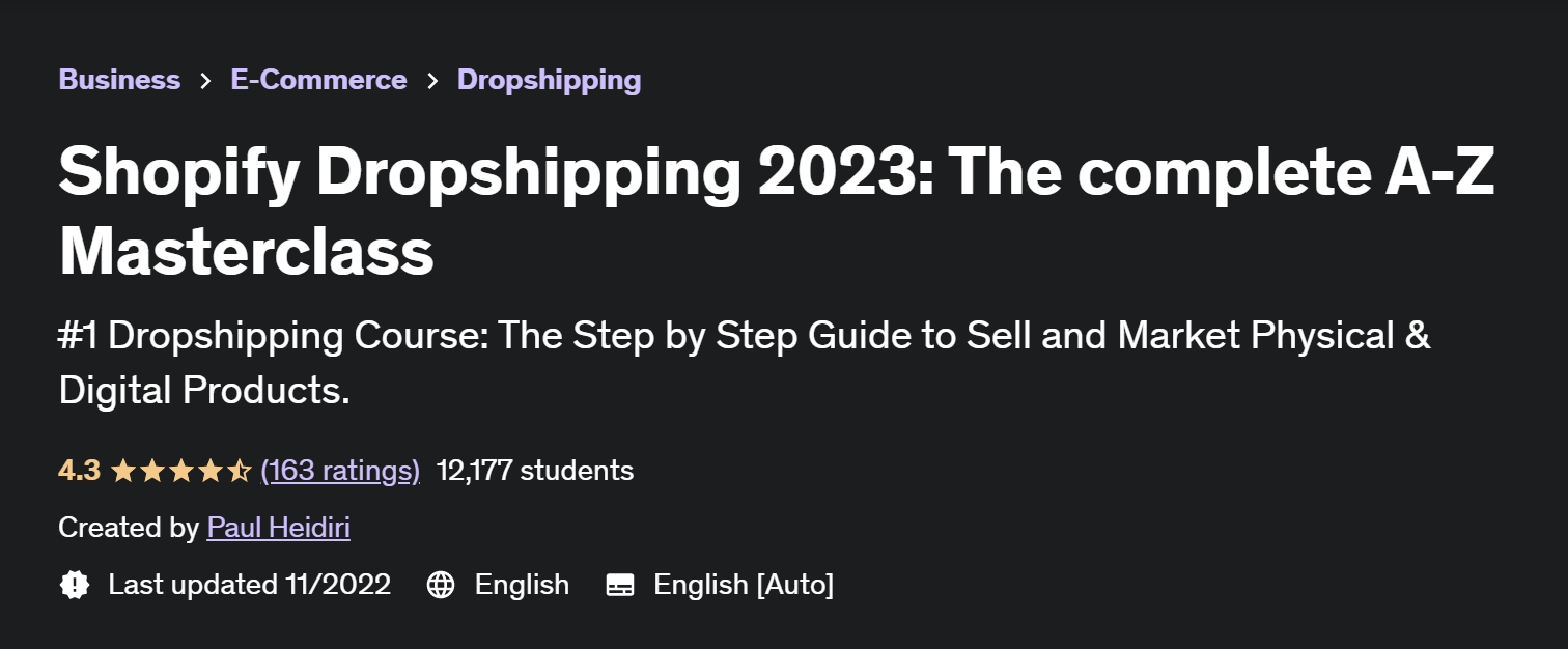 Shopify Dropshipping 2023