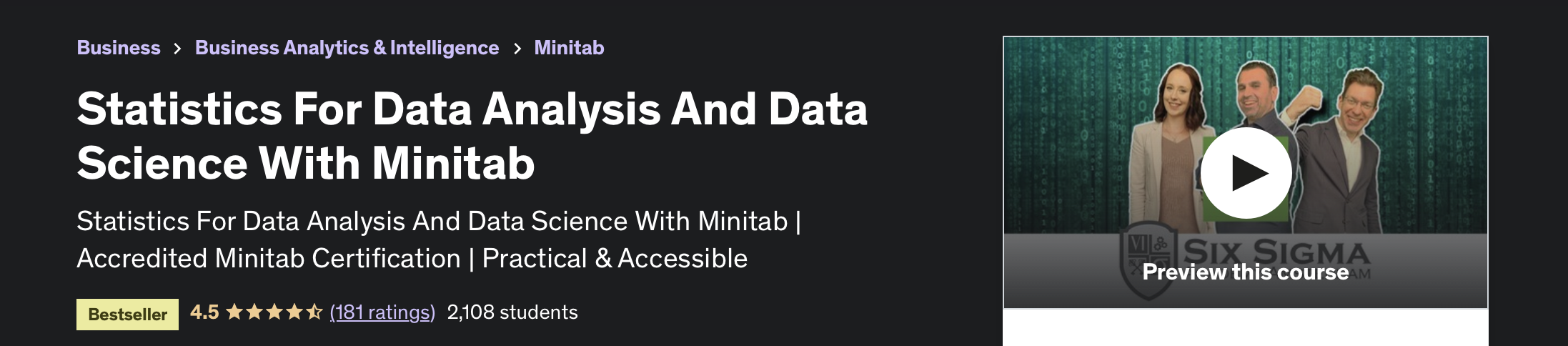 Statistics for Data Analysis and Data Science with Minitab