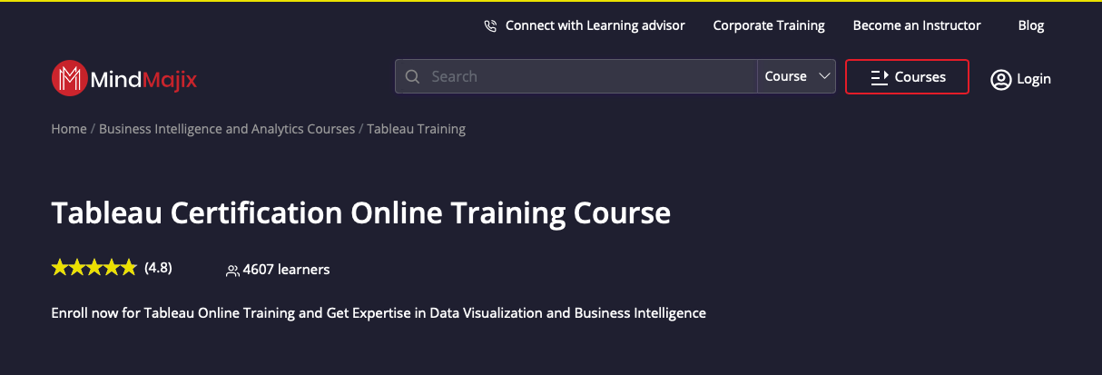 Tableau Certification Online Training Course