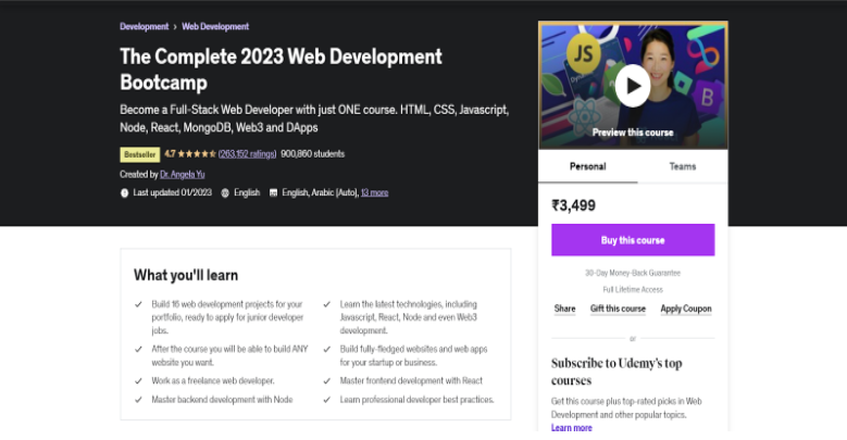 The Complete 2023 Web Development Bootcamp