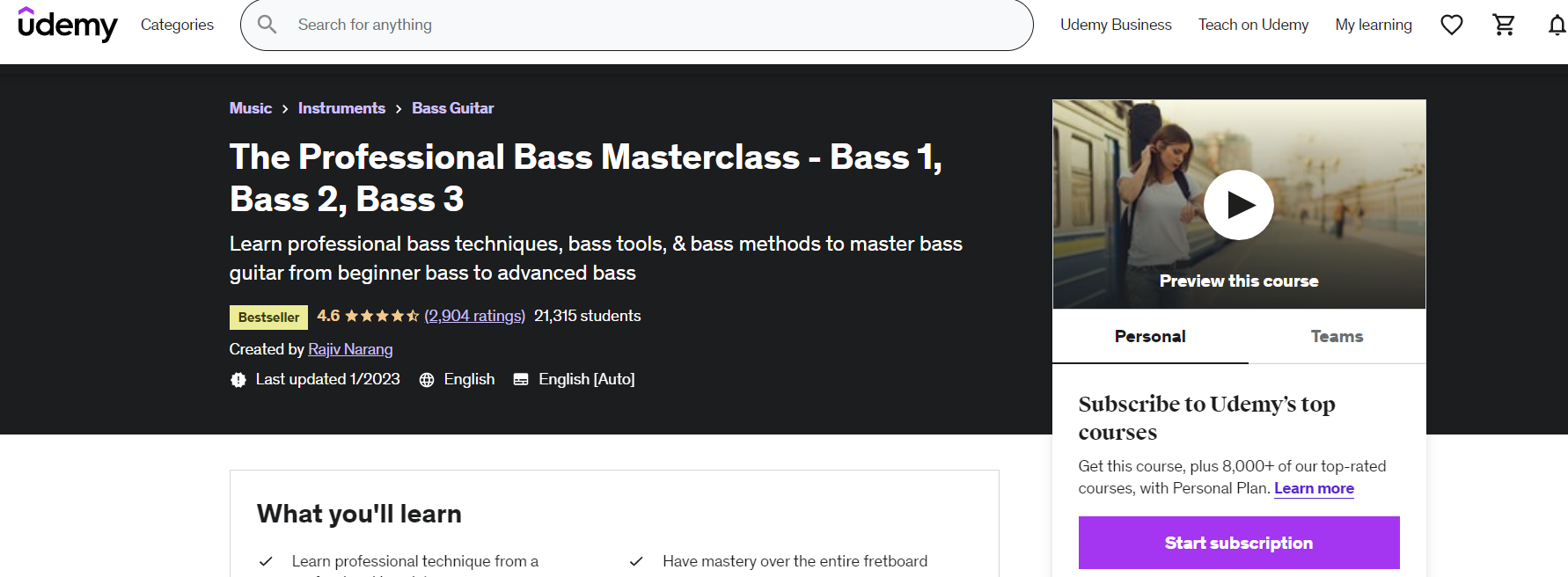 The Professional Bass Masterclass