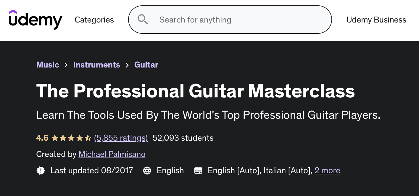 The Professional Guitar Masterclass