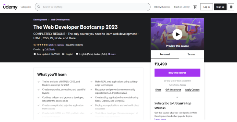 The Web Developer Bootcamp