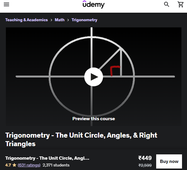 Trigonometry - The Unit Circle, Angles, & Right Triangles