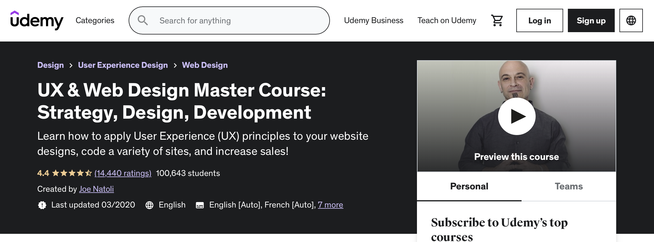 UX and Web Design Mastercourse Strategy, Design, Development