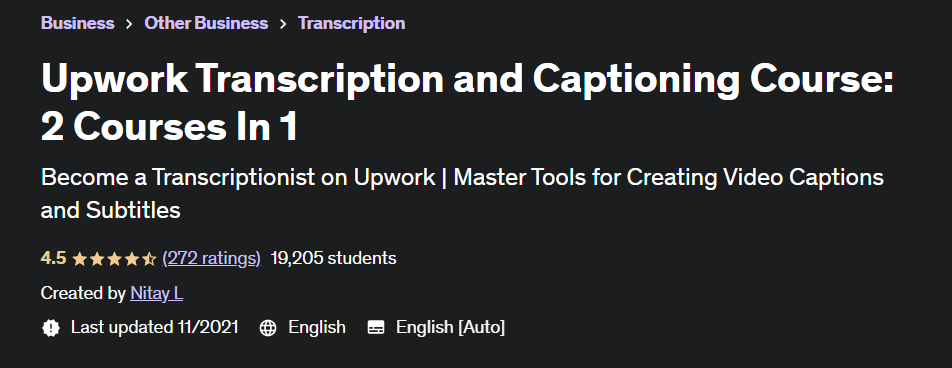 Upwork Transcription and Captioning Course