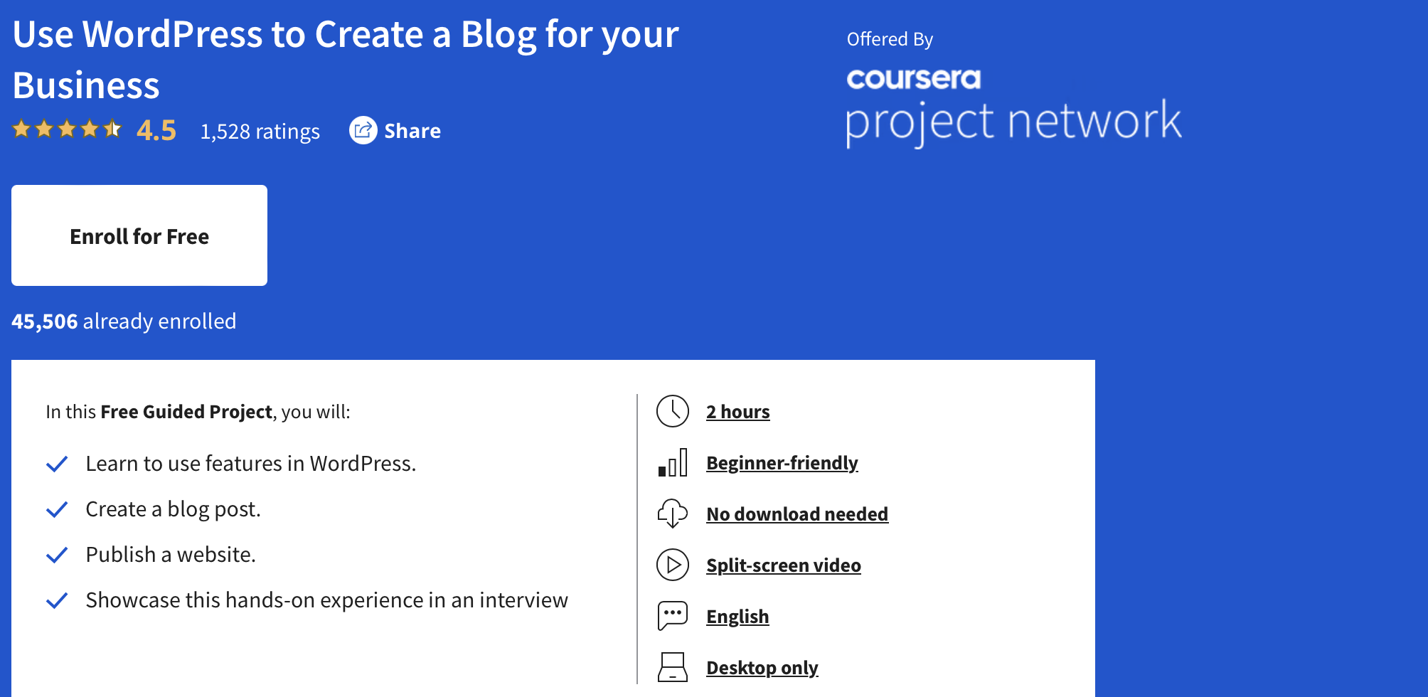 Use WordPress to Create a Blog for Your Business  - Coursera