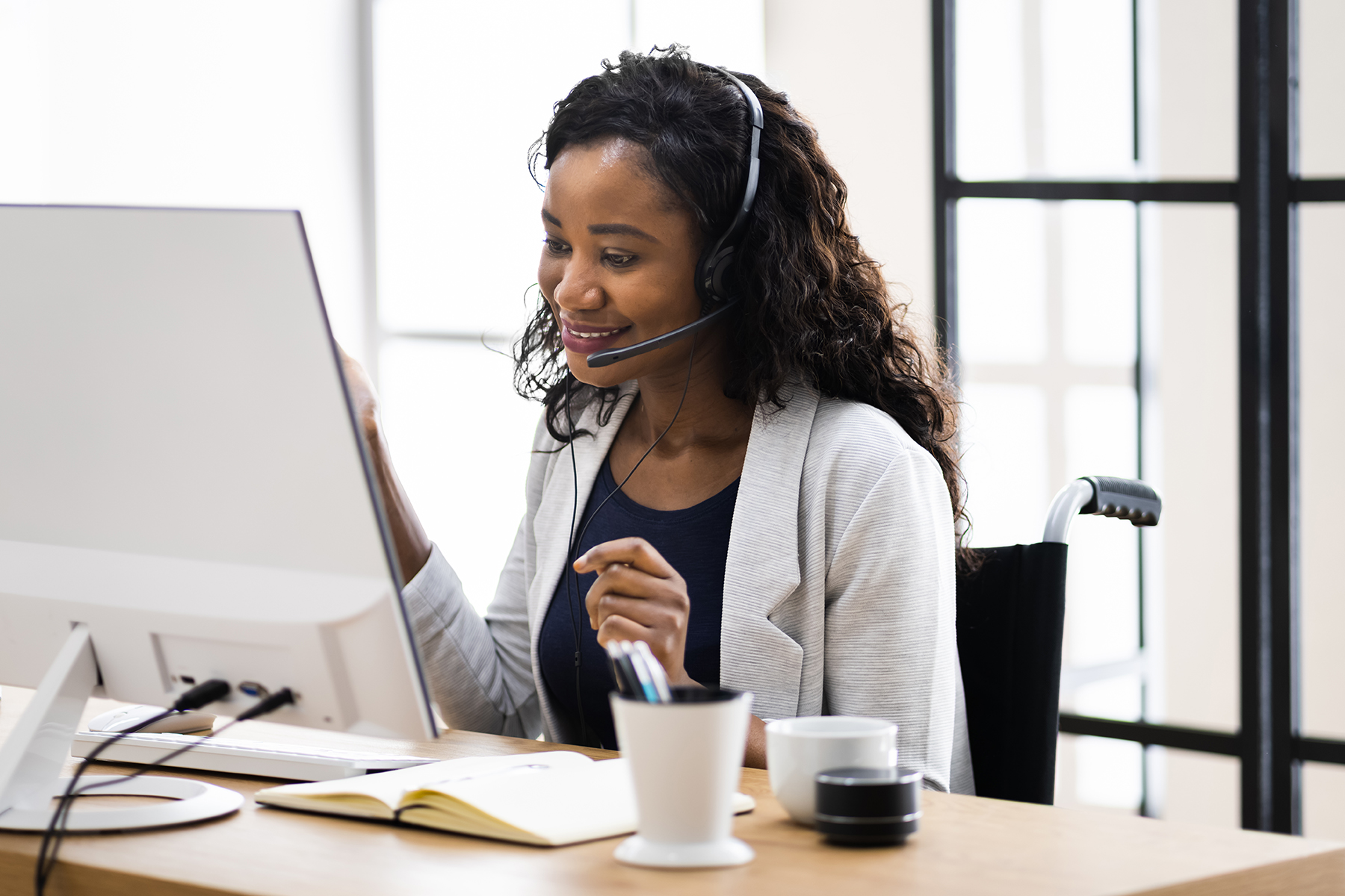 Virtual Personal Assistant Woman Making Video Call