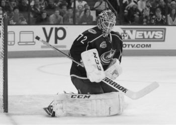Columbus Blue Jackets' Sergei Bobrovsky, of Russia, plays against the New York Islanders during an NHL hockey game Saturday, Jan. 10, 2015, in Columbus, Ohio. (AP Photo/Jay LaPrete)