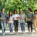 College students walking on campus
