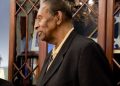 Earl Lloyd, the first African American to play in the NBA, in his West Wing Office, October 27, 2010. Wikimedia Commons