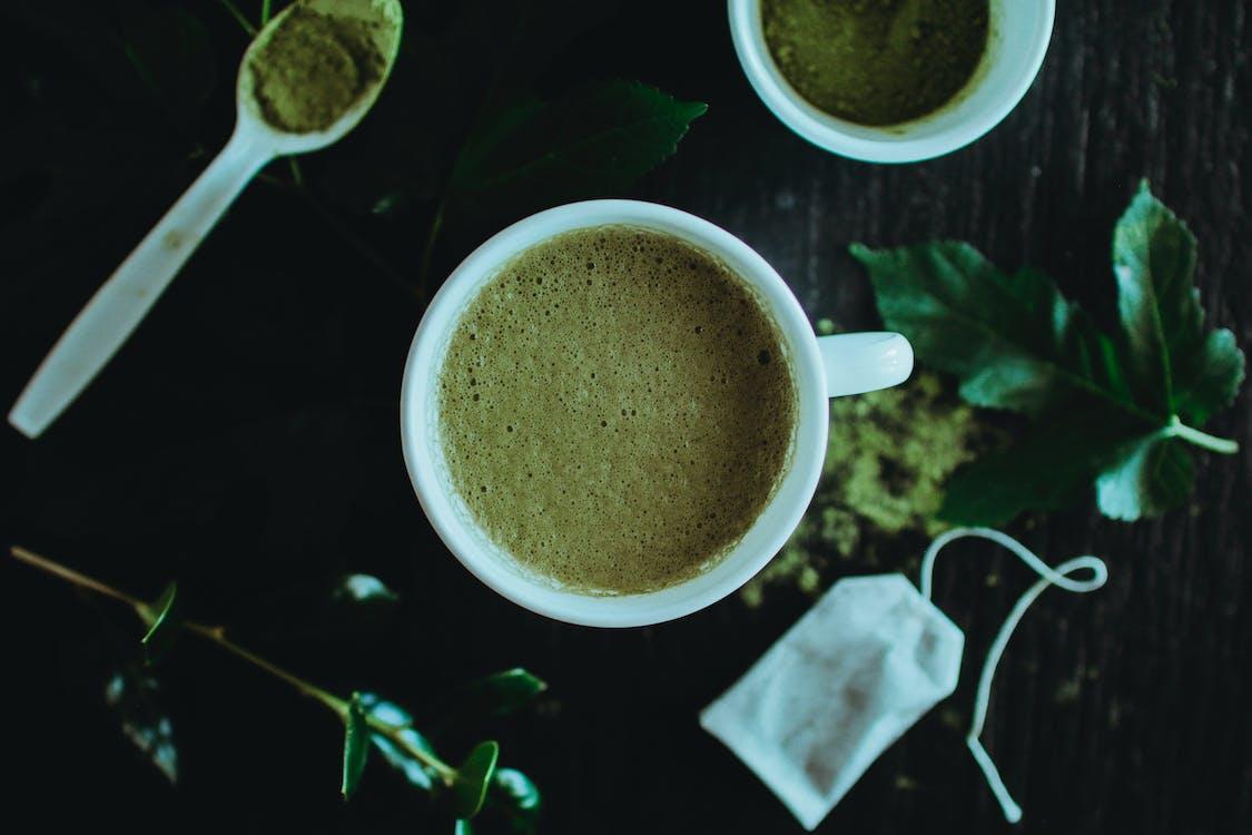 Free Top View Photo of Matcha Latte Stock Photo