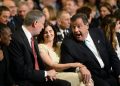 New Jersey governor Chris Christie (R) chats with Mayor Bill de Blasio (L) at the dedication of the National September 11 Memorial Museum in New York, on May 15, 2014. US President Barack Obama inaugurated the museum commemorating the September 11, 2001 terrorist attacks by Al-Qaeda suicide attackers which killed nearly 2,800 people. AFP PHOTO/Jewel Samad        (Photo credit should read JEWEL SAMAD/AFP/Getty Images)