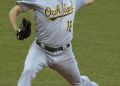 Rich Hill, now on the Dodgers, was pulled while throwing a perfect game (Courtesy of Wikimedia)