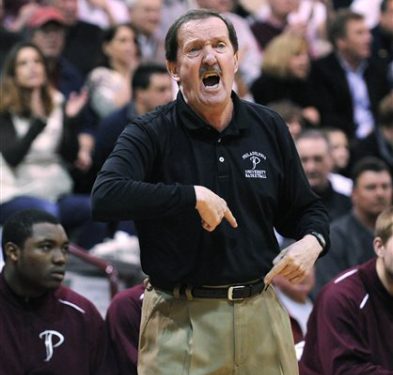 FILE -  In a Feb. 23, 2010, file photo Philadelphia University coach Herb Magee calls out plays from the bench during an NCAA college basketball game against Goldey-Beacom College in Philadelphia. (AP Photo/Michael Perez, file)